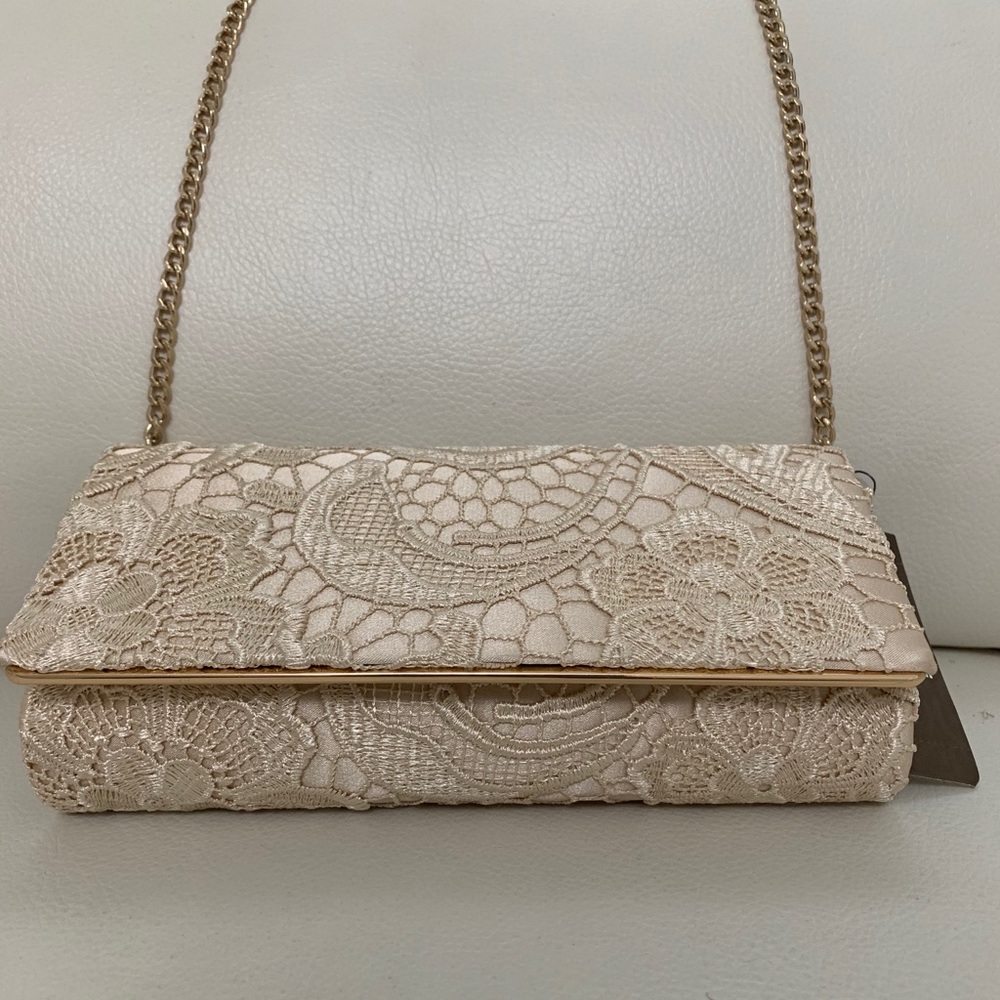 Giani Bernini Lace Clutch/Shoulder Champagne/Gold
